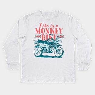 Life is a Monkey Bike Kids Long Sleeve T-Shirt